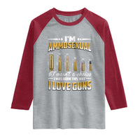 Funny Im Ammosexual Raglan Shirt Second Amendment Patriotic Freedom Graphic