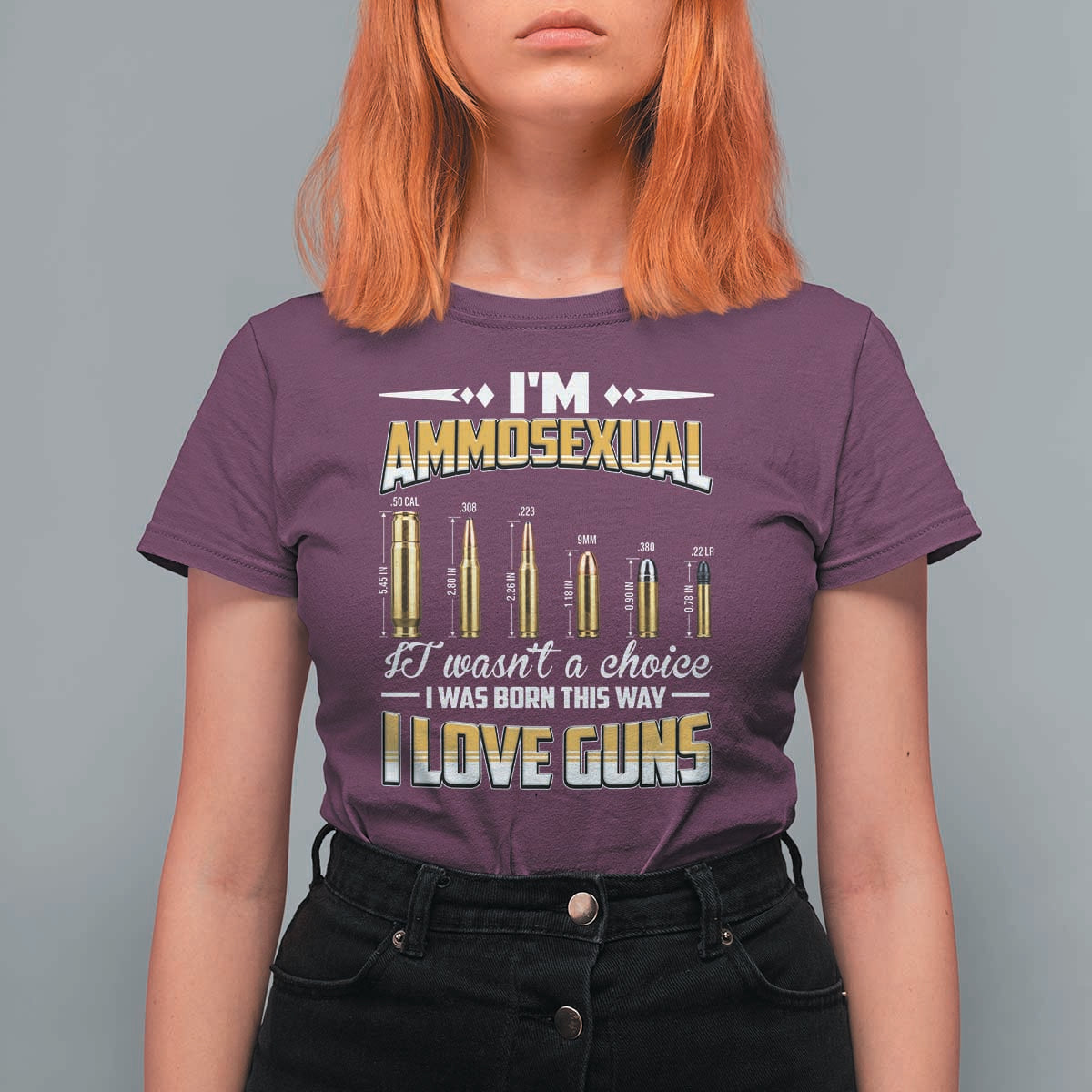 Funny Im Ammosexual T Shirt For Women Second Amendment Patriotic Freedom Graphic