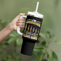 Funny Im Ammosexual Tumbler With Handle Second Amendment Patriotic Freedom Graphic