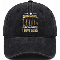 Funny Im Ammosexual Washed Cotton Baseball Cap Second Amendment Patriotic Freedom Graphic