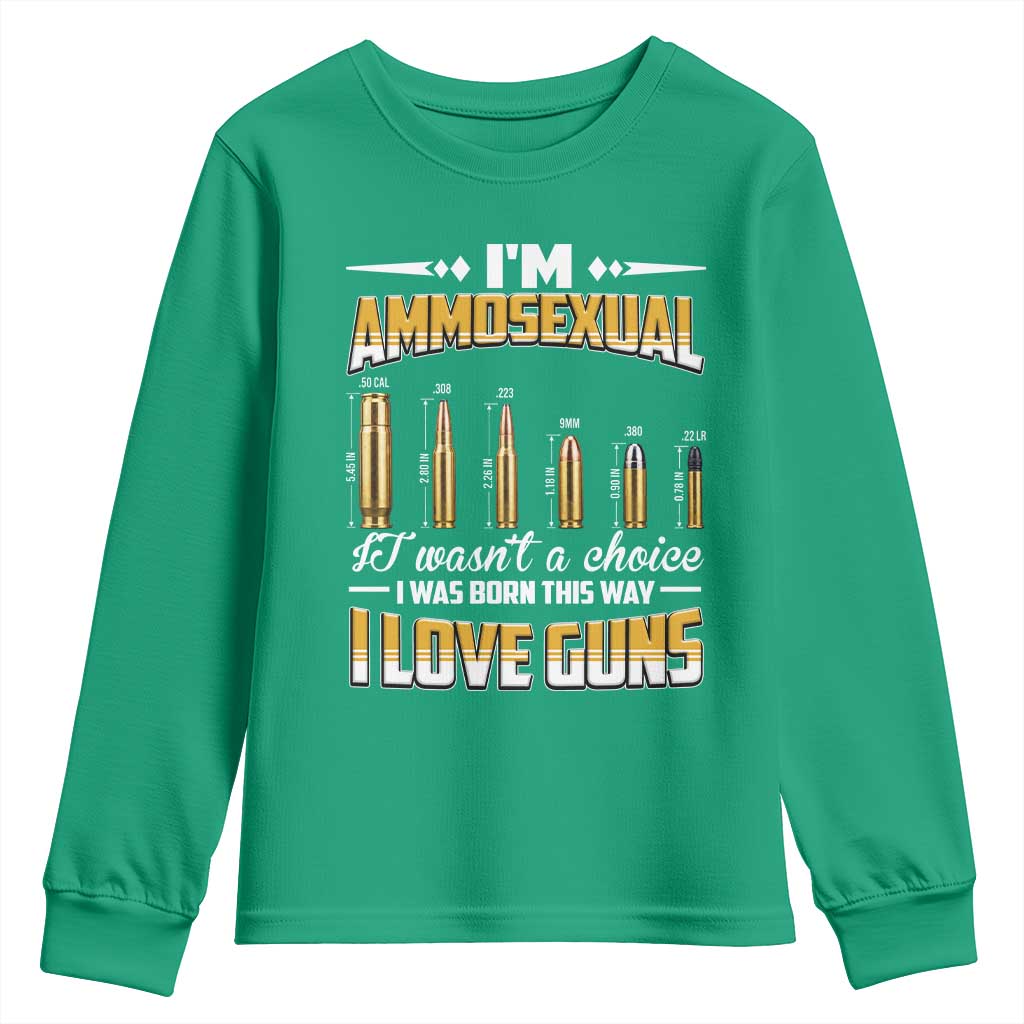 Funny Im Ammosexual Youth Sweatshirt Second Amendment Patriotic Freedom Graphic