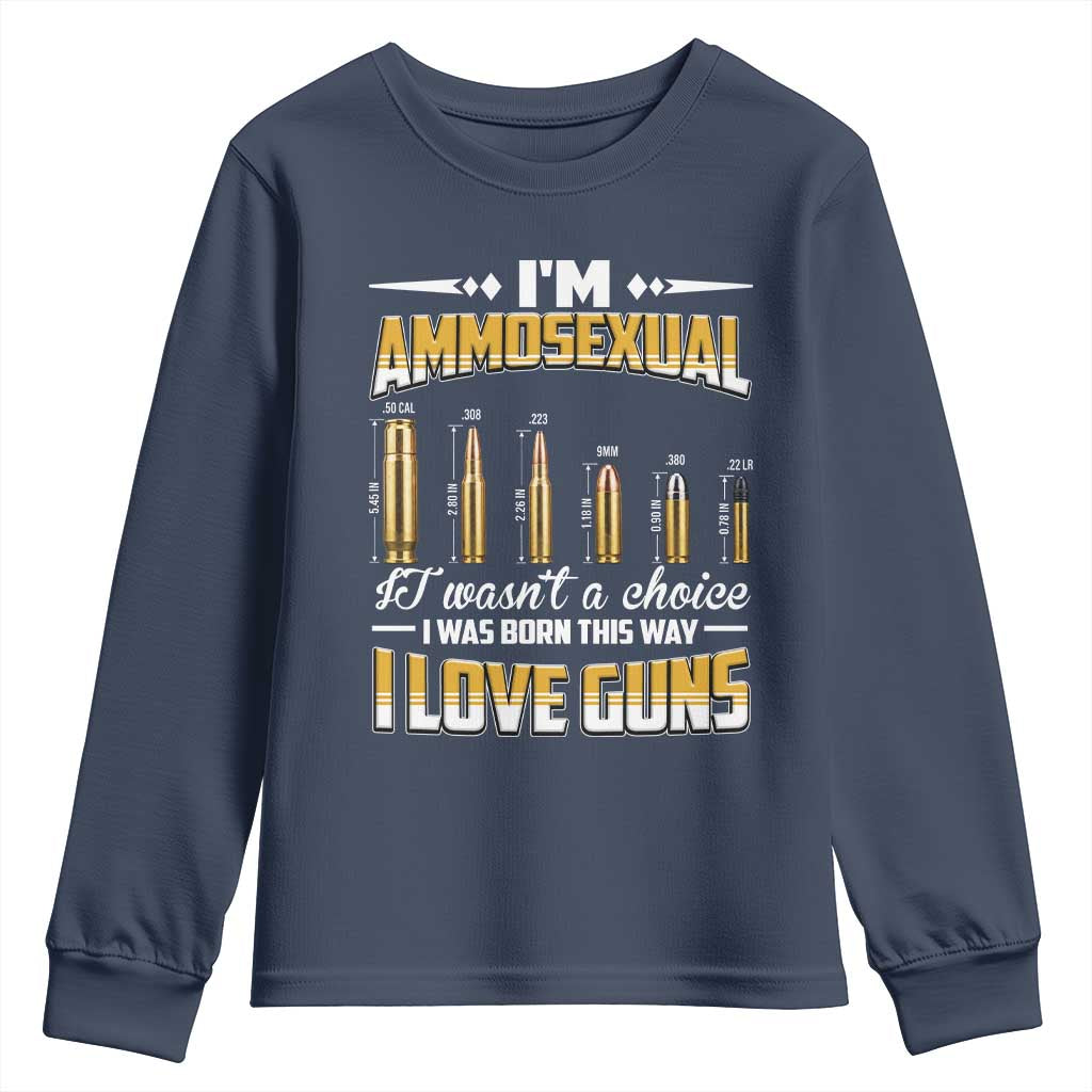 Funny Im Ammosexual Youth Sweatshirt Second Amendment Patriotic Freedom Graphic