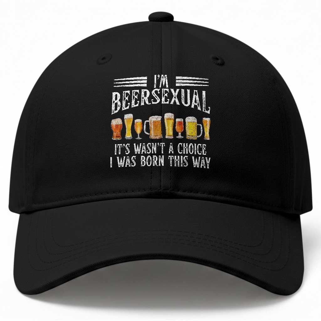 Funny Im Beersexual Baseball Cap Born This Way Beer Lover Graphic