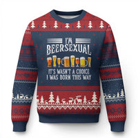 Funny Im Beersexual Ugly Christmas Sweater Born This Way Beer Lover Graphic