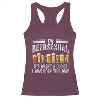 Funny Im Beersexual Racerback Tank Top Born This Way Beer Lover Graphic