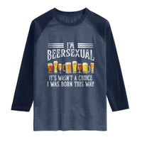 Funny Im Beersexual Raglan Shirt Born This Way Beer Lover Graphic