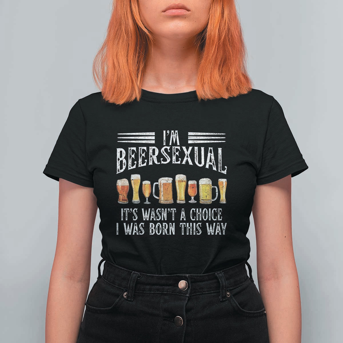Funny Im Beersexual T Shirt For Women Born This Way Beer Lover Graphic