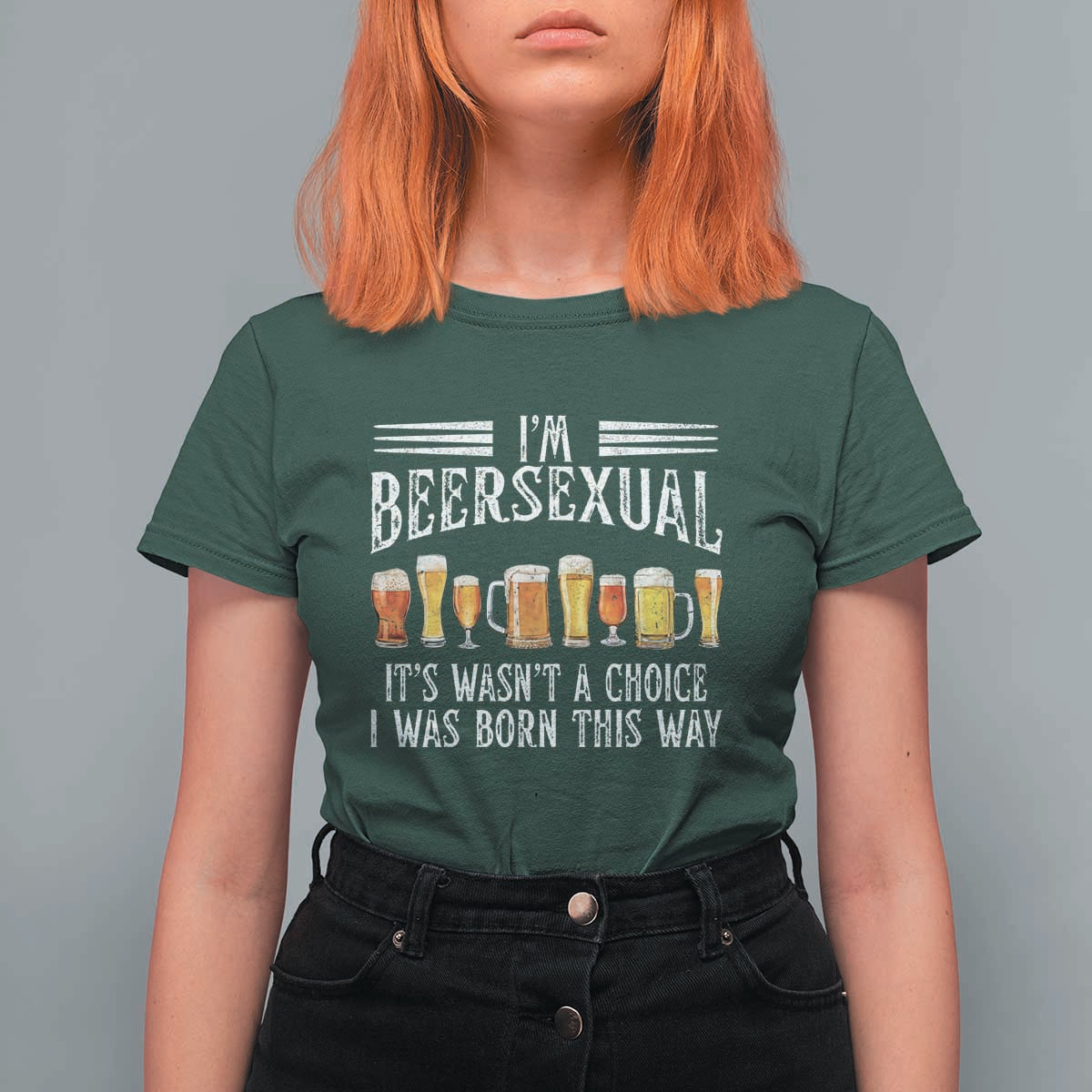 Funny Im Beersexual T Shirt For Women Born This Way Beer Lover Graphic