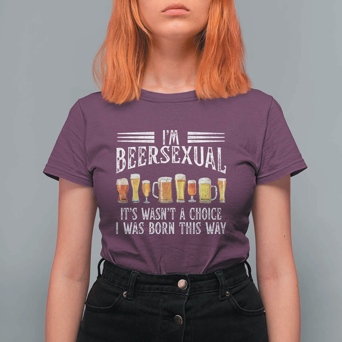 Funny Im Beersexual T Shirt For Women Born This Way Beer Lover Graphic