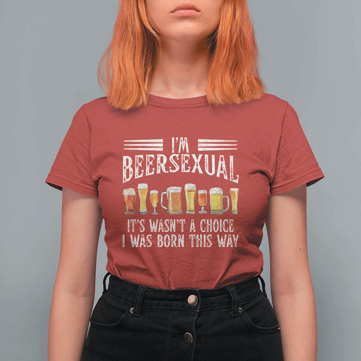 Funny Im Beersexual T Shirt For Women Born This Way Beer Lover Graphic