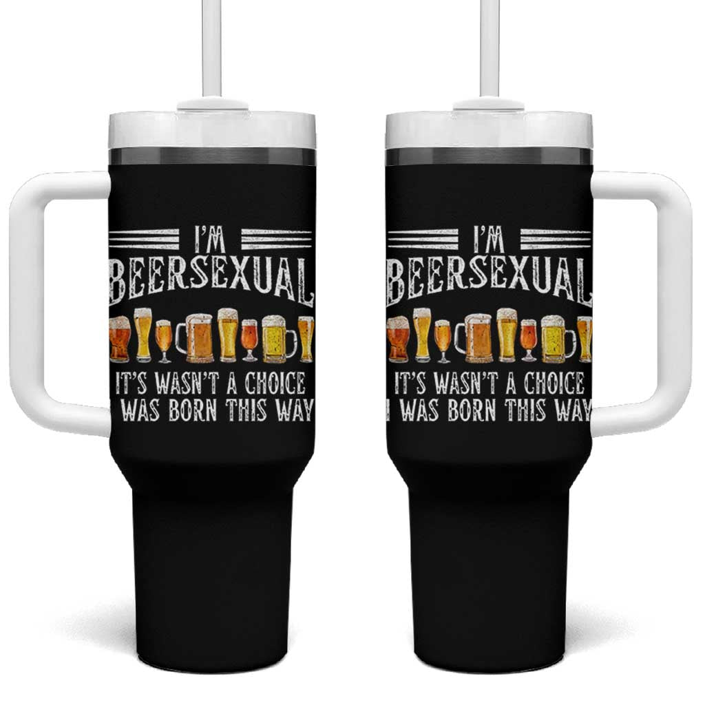 Funny Im Beersexual Tumbler With Handle Born This Way Beer Lover Graphic