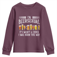 Funny Im Beersexual Youth Sweatshirt Born This Way Beer Lover Graphic