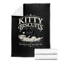 Kitty Biscuits We Knead Em You Need Em Throw Blanket Funny Black Cat Making Biscuits Baking