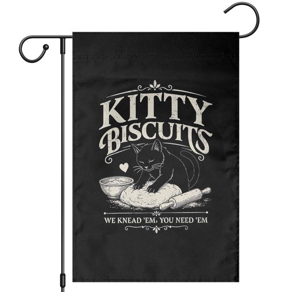 Kitty Biscuits We Knead Em You Need Em Garden Flag Funny Black Cat Making Biscuits Baking
