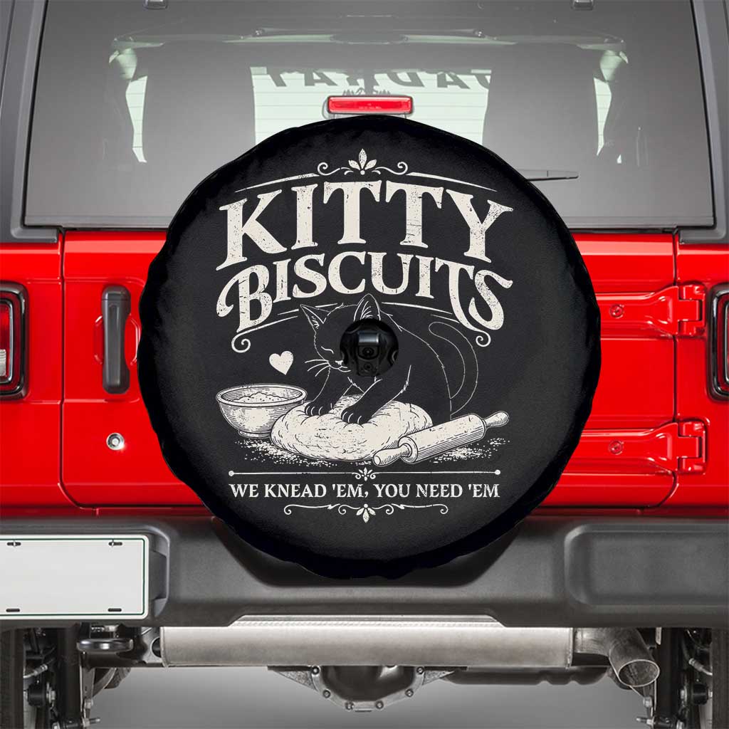 Kitty Biscuits We Knead Em You Need Em Spare Tire Cover Funny Black Cat Making Biscuits Baking