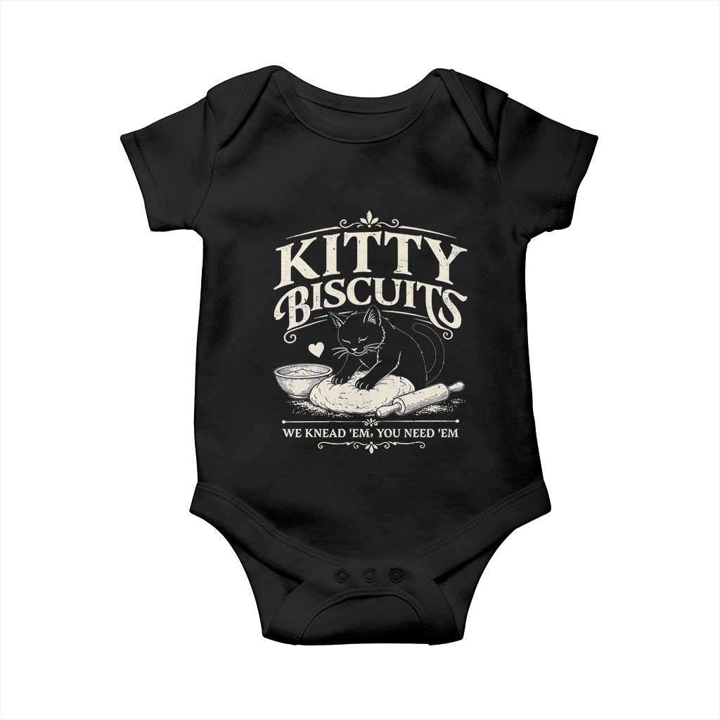 Kitty Biscuits We Knead Em You Need Em Baby Onesie Funny Black Cat Making Biscuits Baking