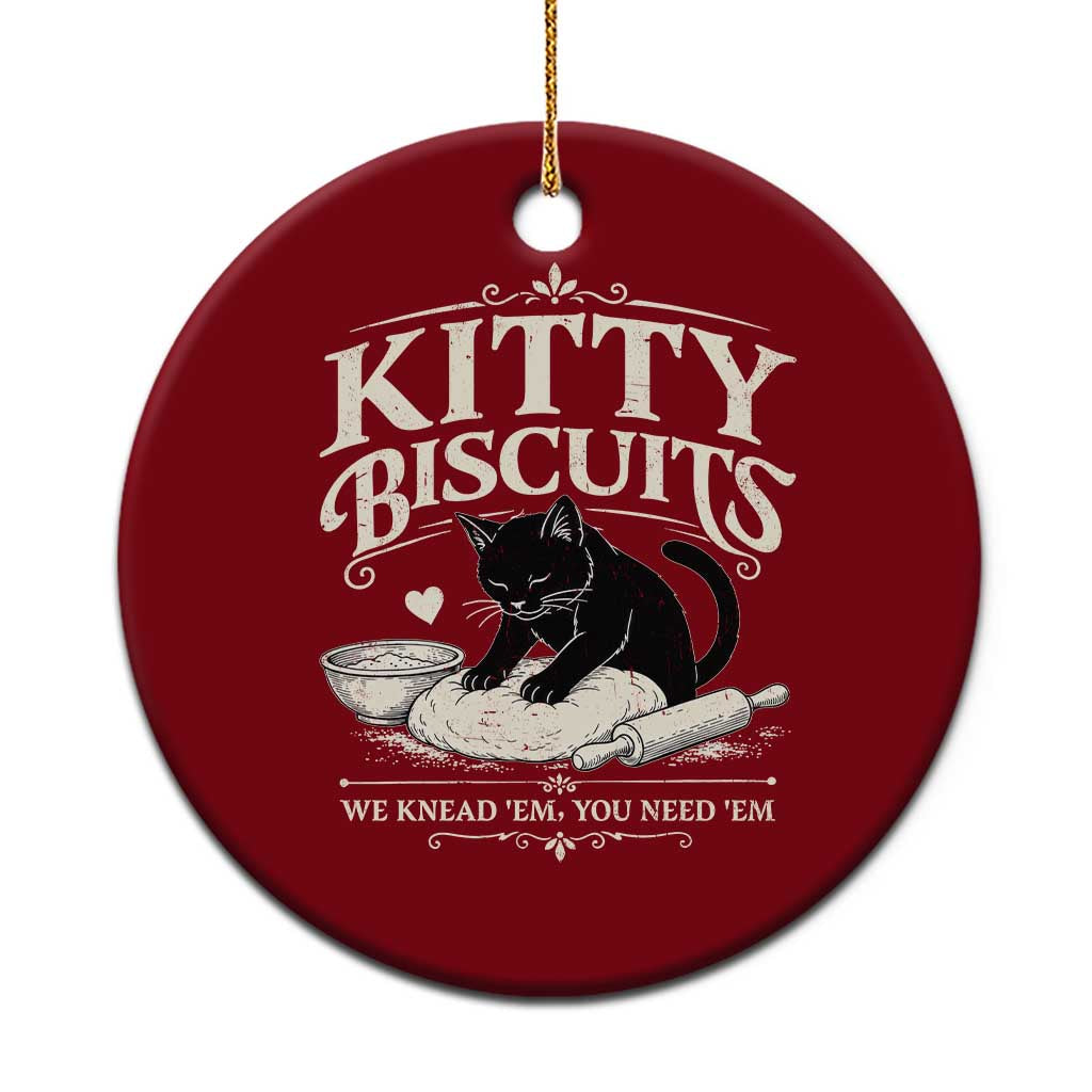 Kitty Biscuits We Knead Em You Need Em Ceramic Ornament Funny Black Cat Making Biscuits Baking