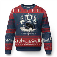 Kitty Biscuits We Knead Em You Need Em Ugly Christmas Sweater Funny Black Cat Making Biscuits Baking
