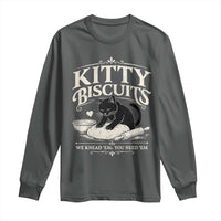 Kitty Biscuits We Knead Em You Need Em Long Sleeve Shirt Funny Black Cat Making Biscuits Baking