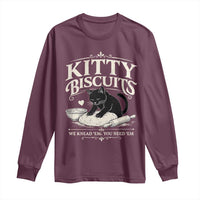 Kitty Biscuits We Knead Em You Need Em Long Sleeve Shirt Funny Black Cat Making Biscuits Baking