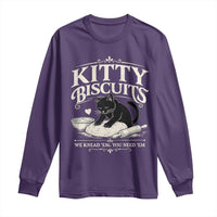 Kitty Biscuits We Knead Em You Need Em Long Sleeve Shirt Funny Black Cat Making Biscuits Baking