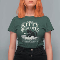 Kitty Biscuits We Knead Em You Need Em T Shirt For Women Funny Black Cat Making Biscuits Baking