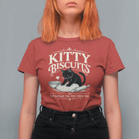 Kitty Biscuits We Knead Em You Need Em T Shirt For Women Funny Black Cat Making Biscuits Baking