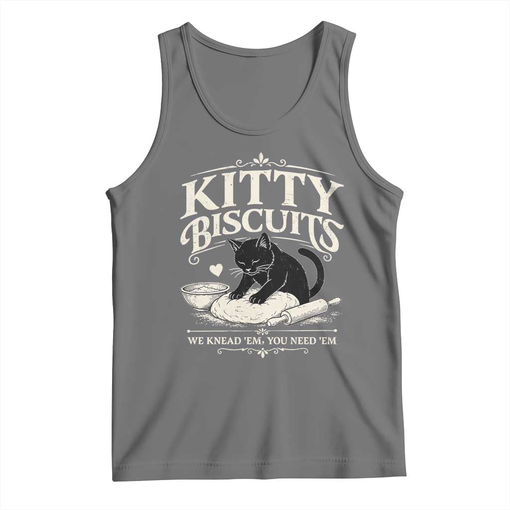 Kitty Biscuits We Knead Em You Need Em Tank Top Funny Black Cat Making Biscuits Baking