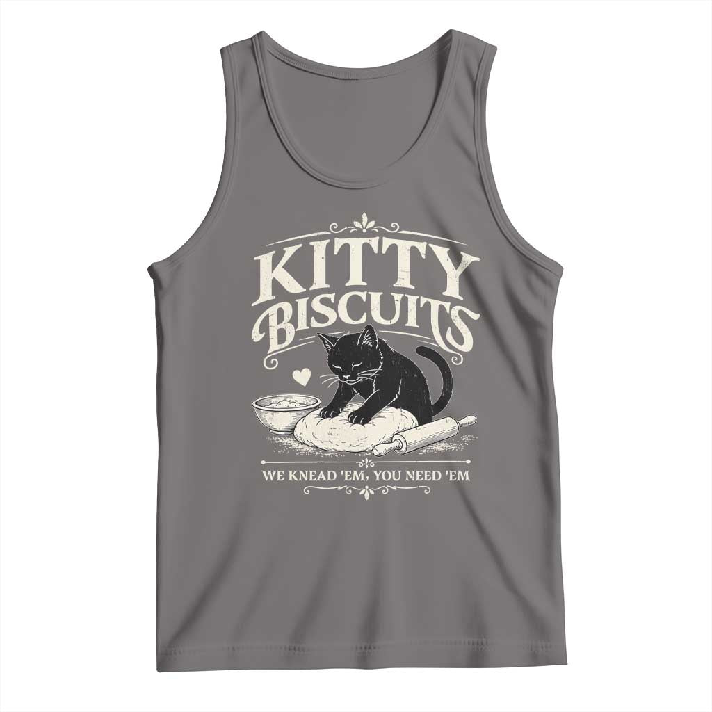 Kitty Biscuits We Knead Em You Need Em Tank Top Funny Black Cat Making Biscuits Baking