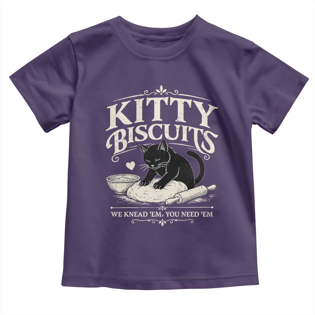 Kitty Biscuits We Knead Em You Need Em Toddler T Shirt Funny Black Cat Making Biscuits Baking