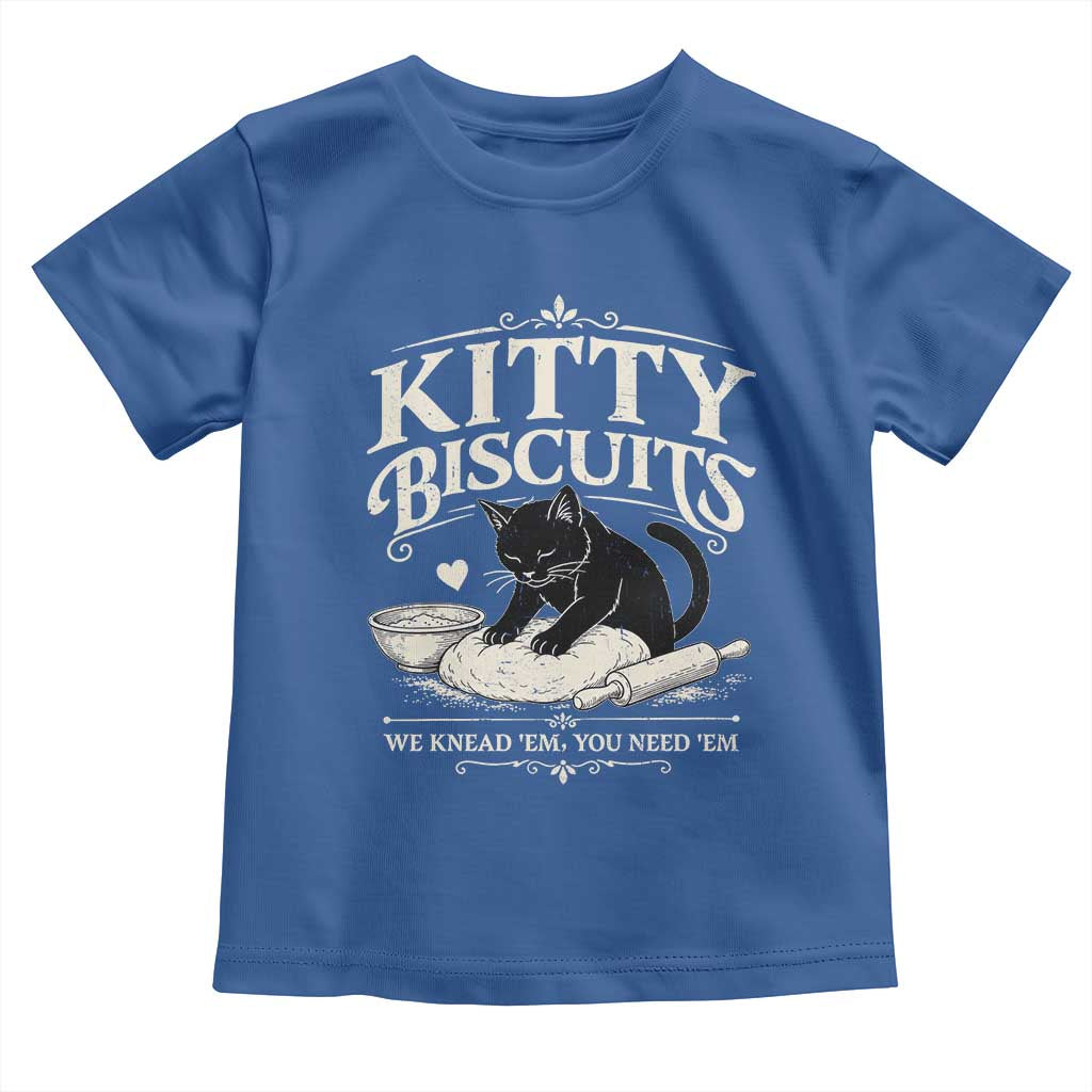 Kitty Biscuits We Knead Em You Need Em Toddler T Shirt Funny Black Cat Making Biscuits Baking