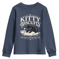 Kitty Biscuits We Knead Em You Need Em Youth Sweatshirt Funny Black Cat Making Biscuits Baking