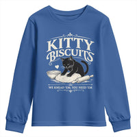 Kitty Biscuits We Knead Em You Need Em Youth Sweatshirt Funny Black Cat Making Biscuits Baking