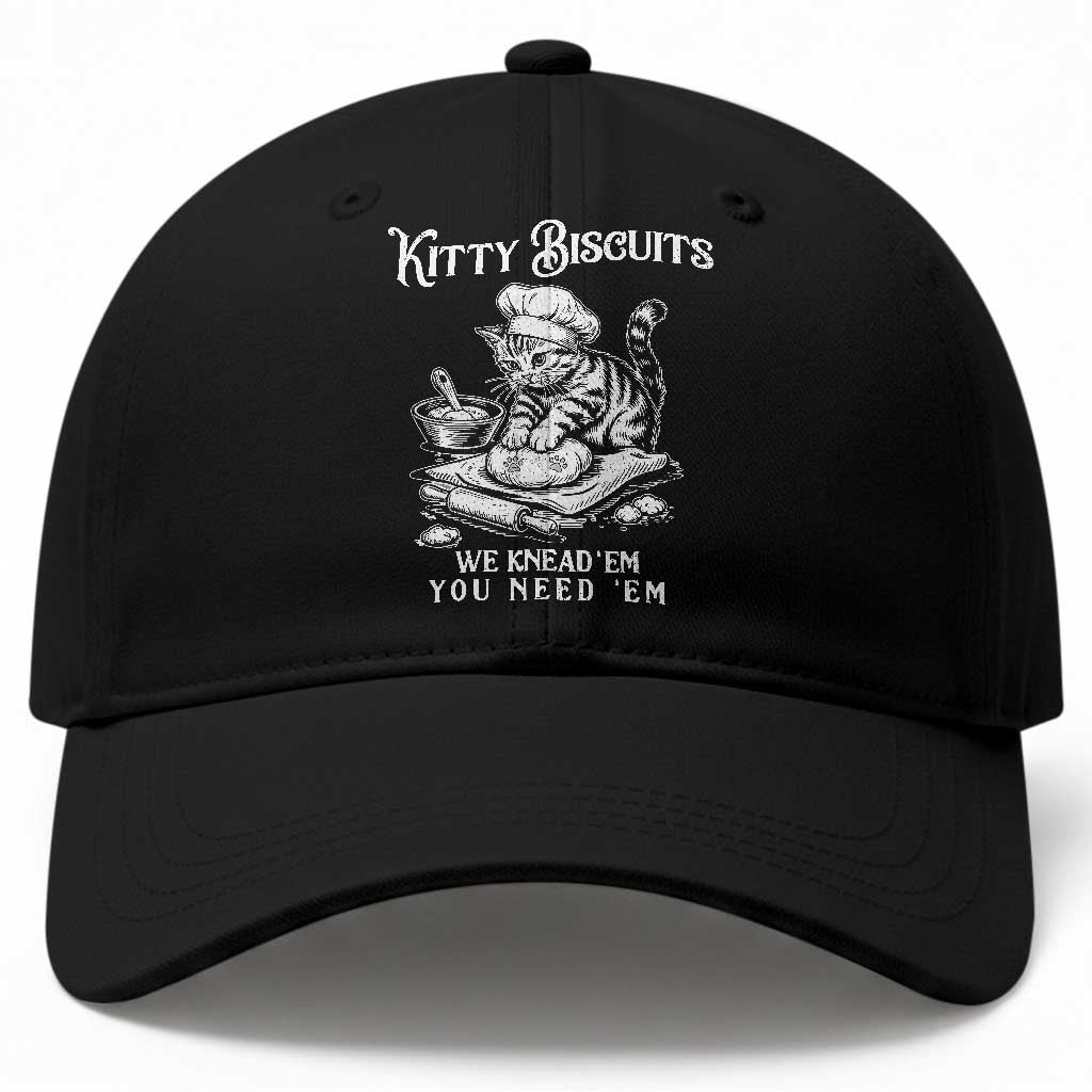 Funny Kitty Biscuits Bakery Baseball Cap We Knead Em You Need Em
