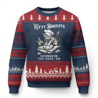 Funny Kitty Biscuits Bakery Ugly Christmas Sweater We Knead Em You Need Em