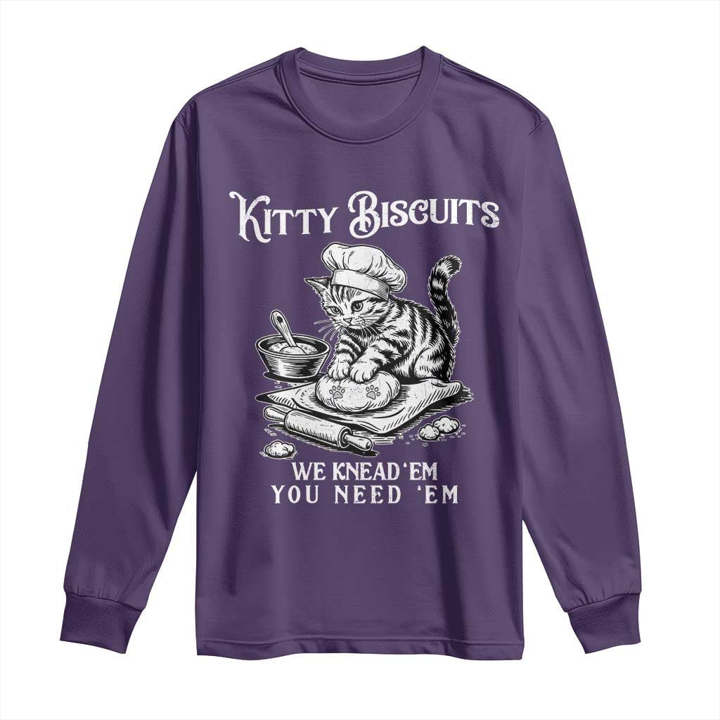 Funny Kitty Biscuits Bakery Long Sleeve Shirt We Knead Em You Need Em