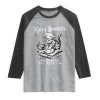 Funny Kitty Biscuits Bakery Raglan Shirt We Knead Em You Need Em
