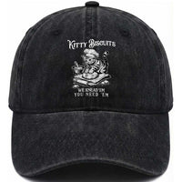 Funny Kitty Biscuits Bakery Washed Cotton Baseball Cap We Knead Em You Need Em
