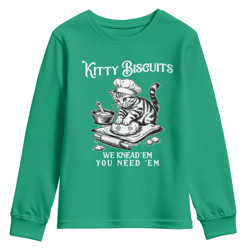 Funny Kitty Biscuits Bakery Youth Sweatshirt We Knead Em You Need Em
