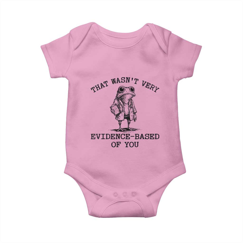 Funny Grumpy Frog Doctor Baby Onesie That Wasnt Very Evidence Based Of You