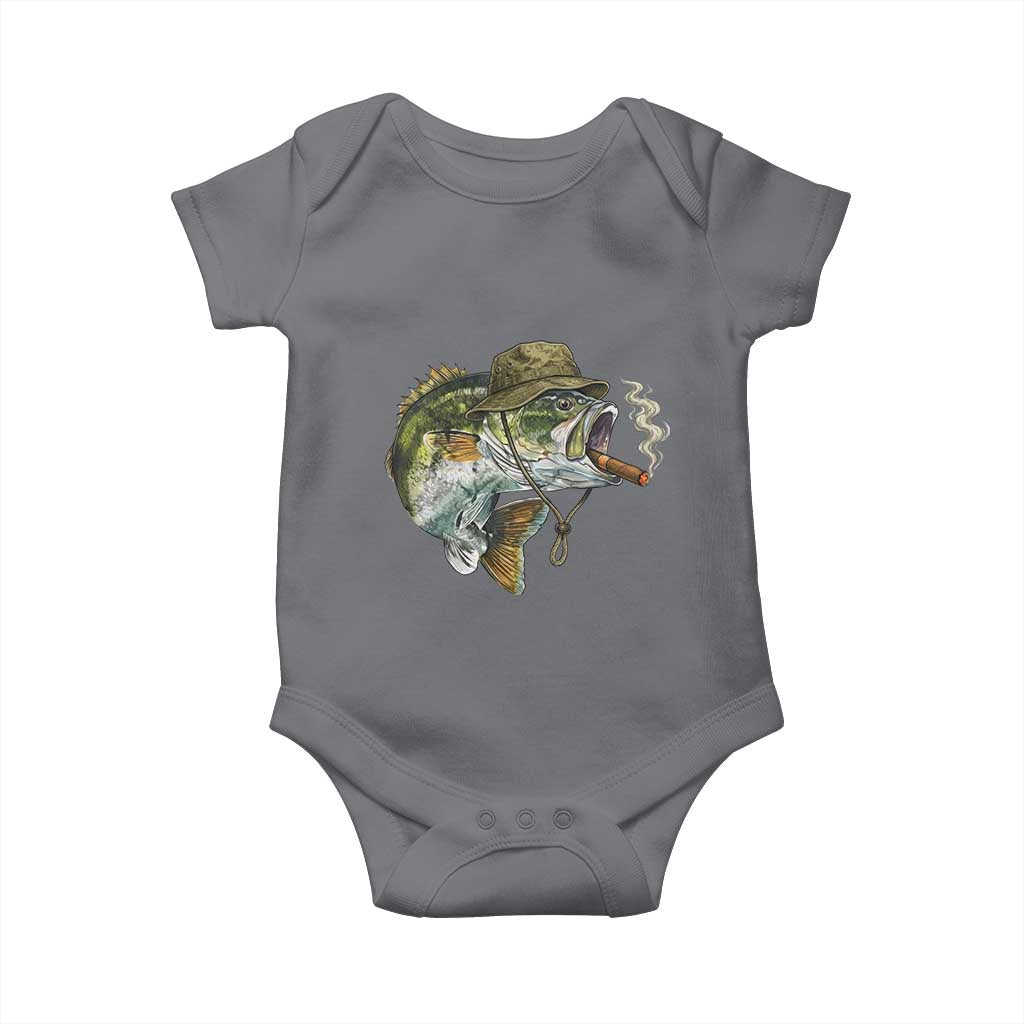 Funny Smoking Bass Fish Baby Onesie Bass Fishing Lover Graphic