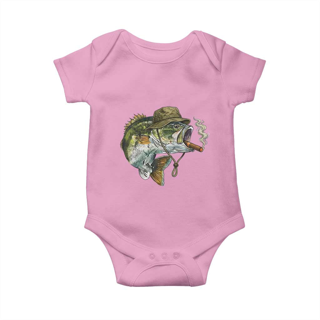 Funny Smoking Bass Fish Baby Onesie Bass Fishing Lover Graphic