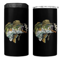 Funny Smoking Bass Fish 4 in 1 Can Cooler Tumbler Bass Fishing Lover Graphic