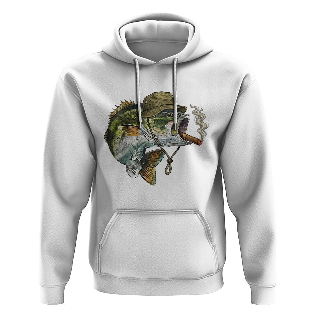 Funny Smoking Bass Fish Hoodie Bass Fishing Lover Graphic