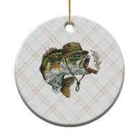 Funny Smoking Bass Fish Ceramic Ornament Bass Fishing Lover Graphic