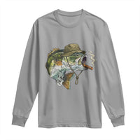 Funny Smoking Bass Fish Long Sleeve Shirt Bass Fishing Lover Graphic