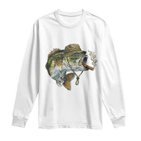 Funny Smoking Bass Fish Long Sleeve Shirt Bass Fishing Lover Graphic