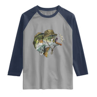 Funny Smoking Bass Fish Raglan Shirt Bass Fishing Lover Graphic