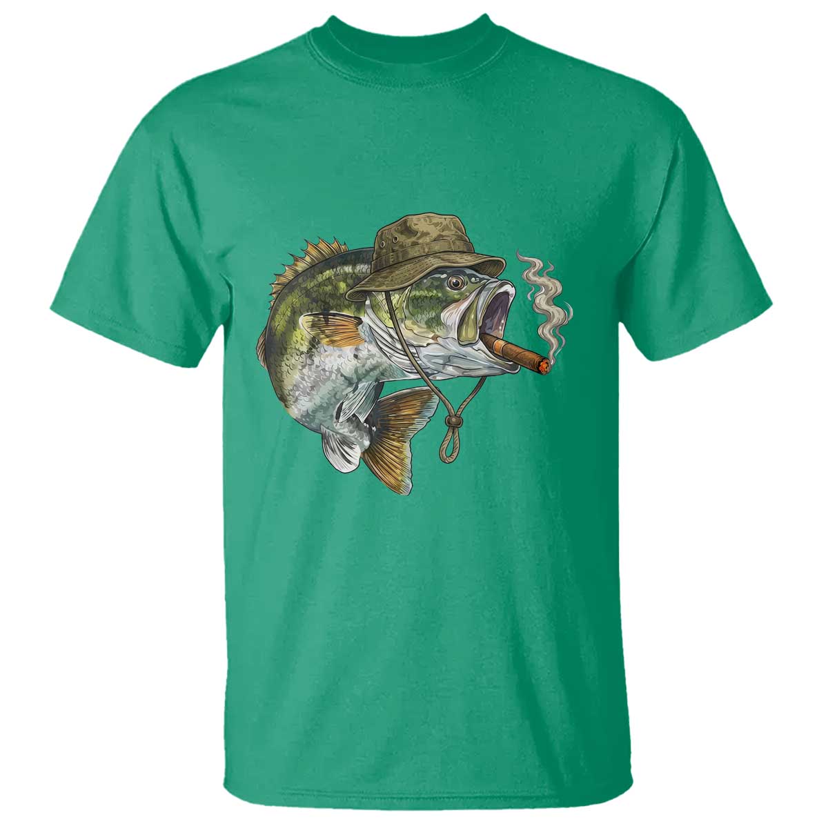 Funny Smoking Bass Fish T Shirt Bass Fishing Lover Graphic