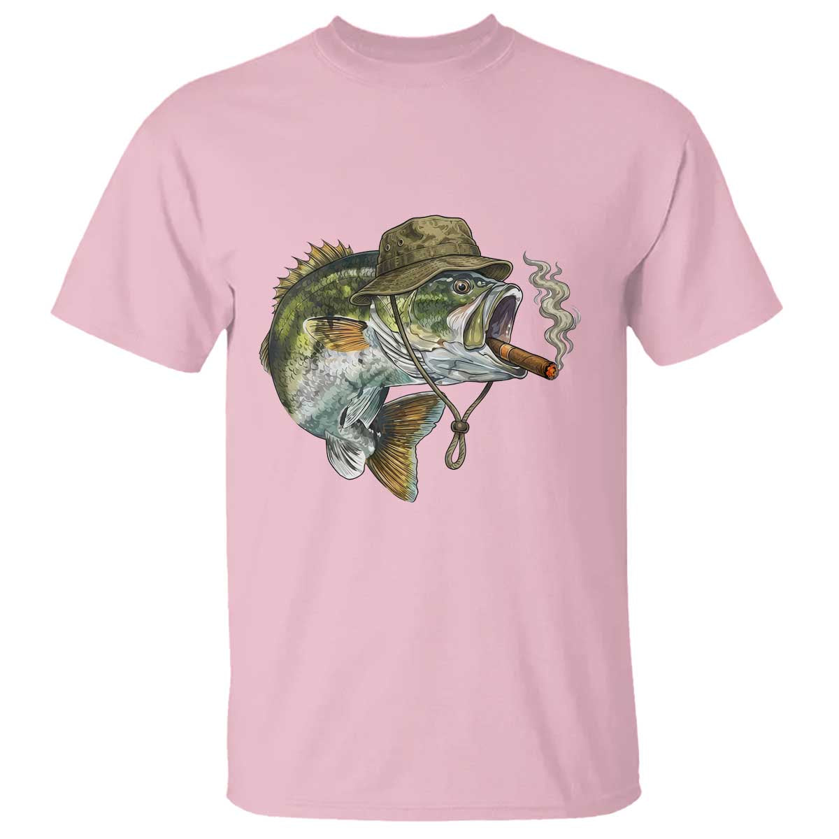 Funny Smoking Bass Fish T Shirt Bass Fishing Lover Graphic